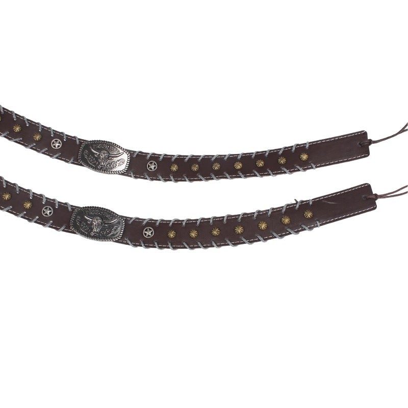 Handwoven Bison Head Leather Hat Hat Bands