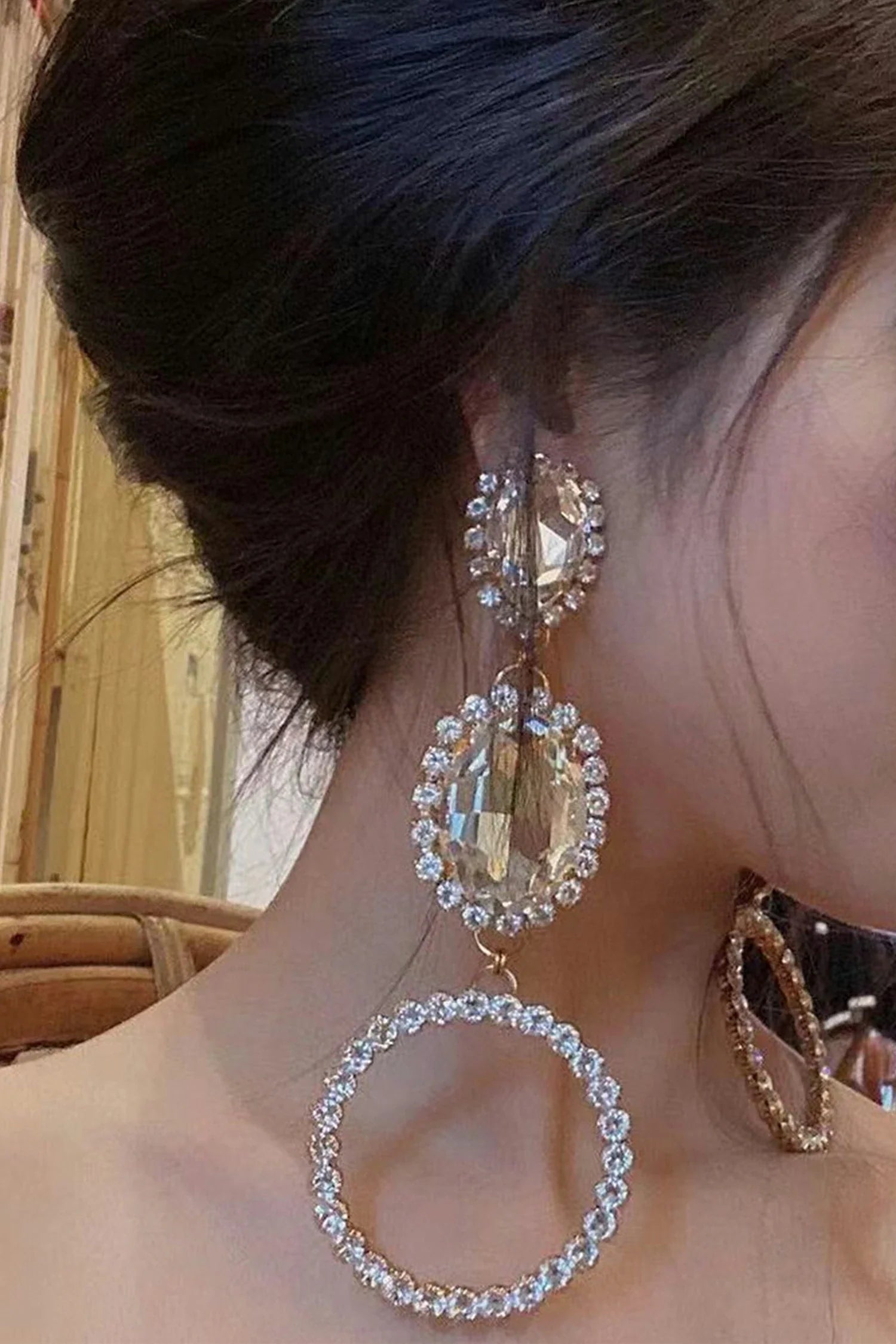 Deeandra Floral Diamond Hoop Earrings