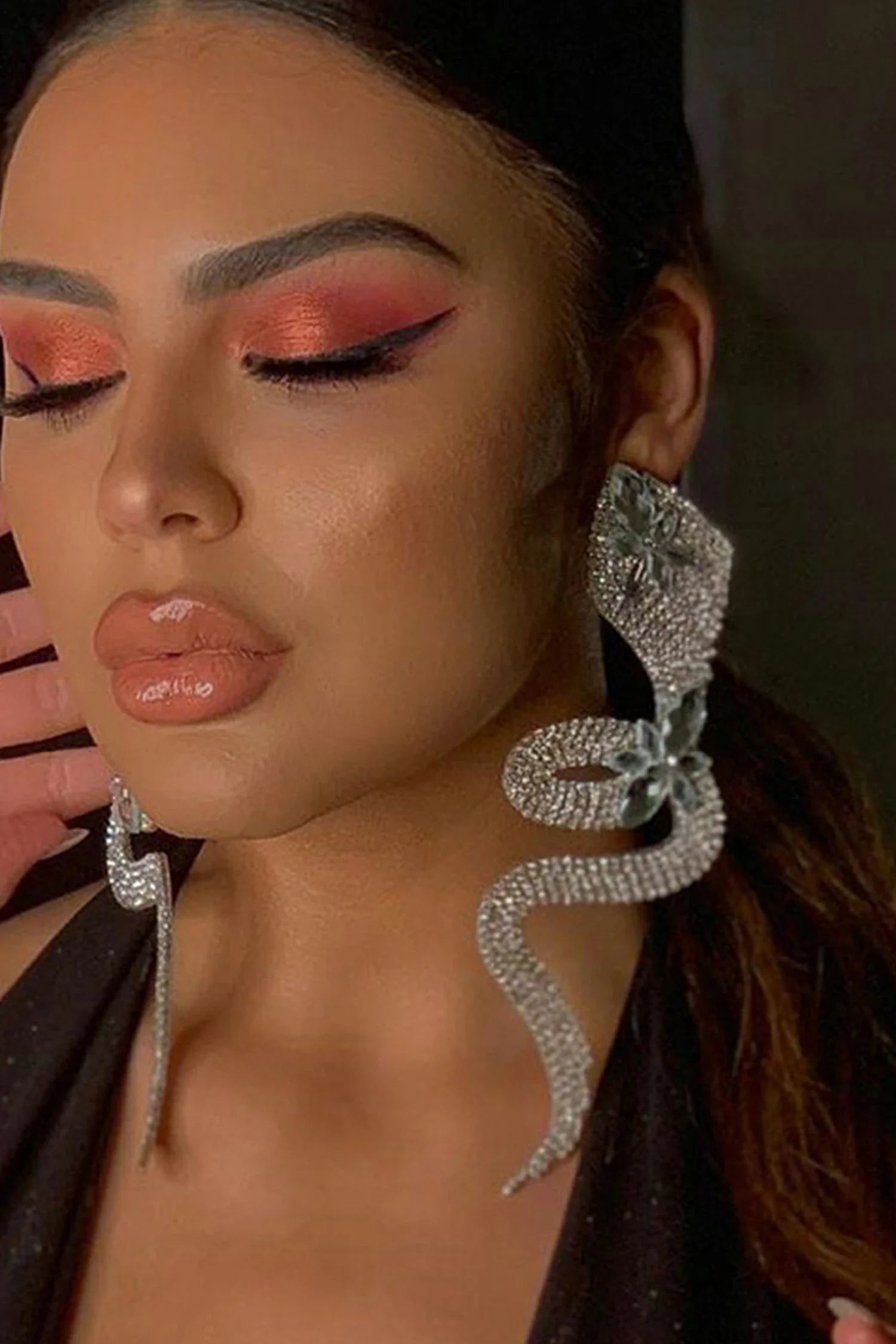 Braydan Crystal Serpent Diamond Earrings