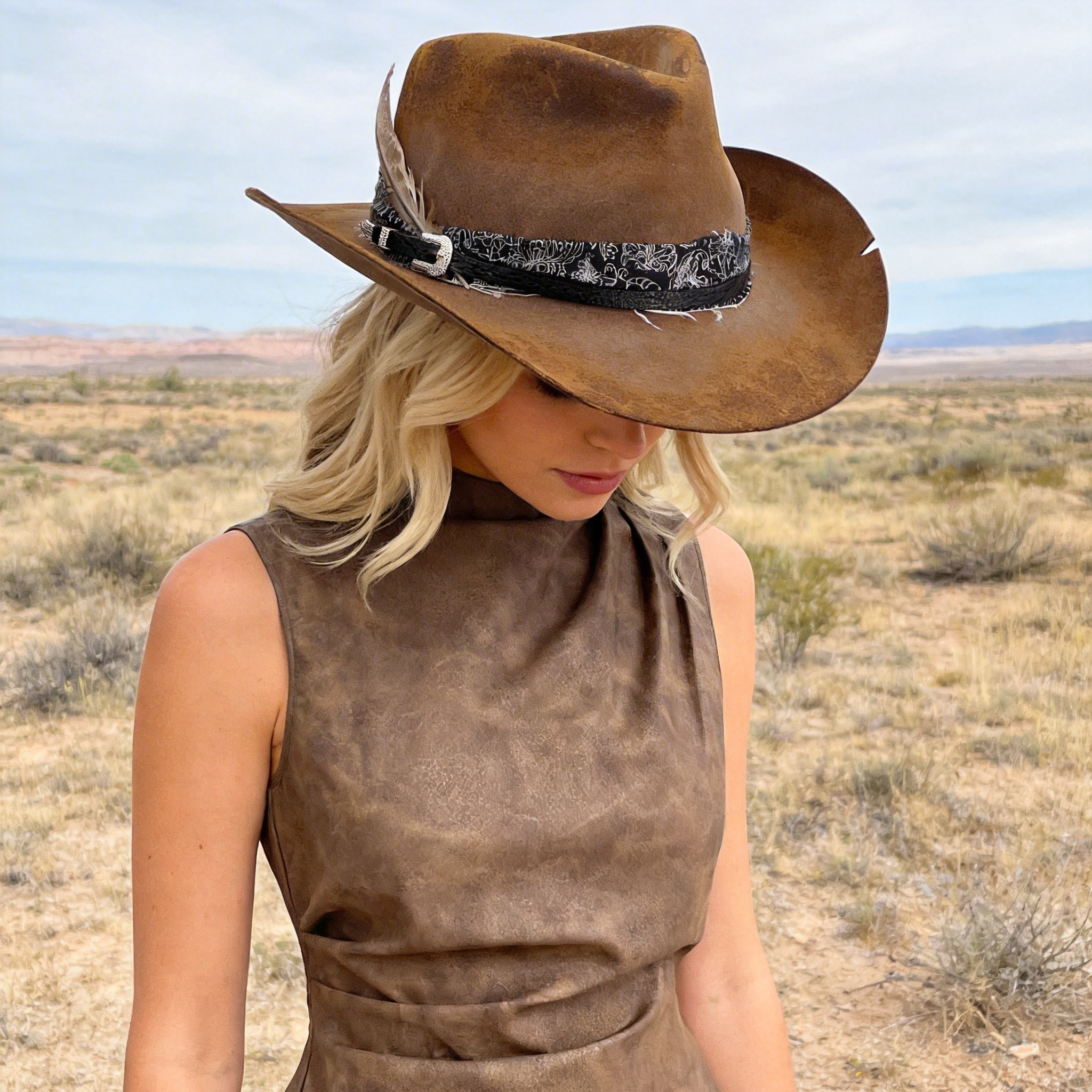 Whiskey Ferry Service Handcrafted Cowboy Hat