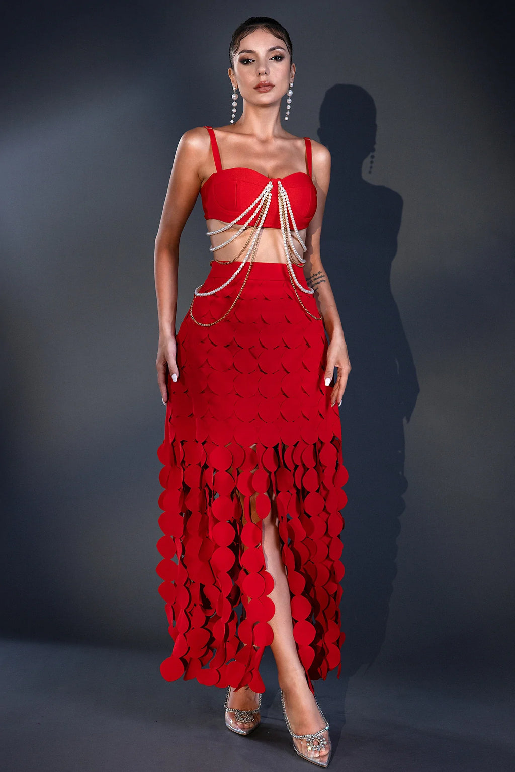 Jelena Fringe Floral Patchwork Skirt