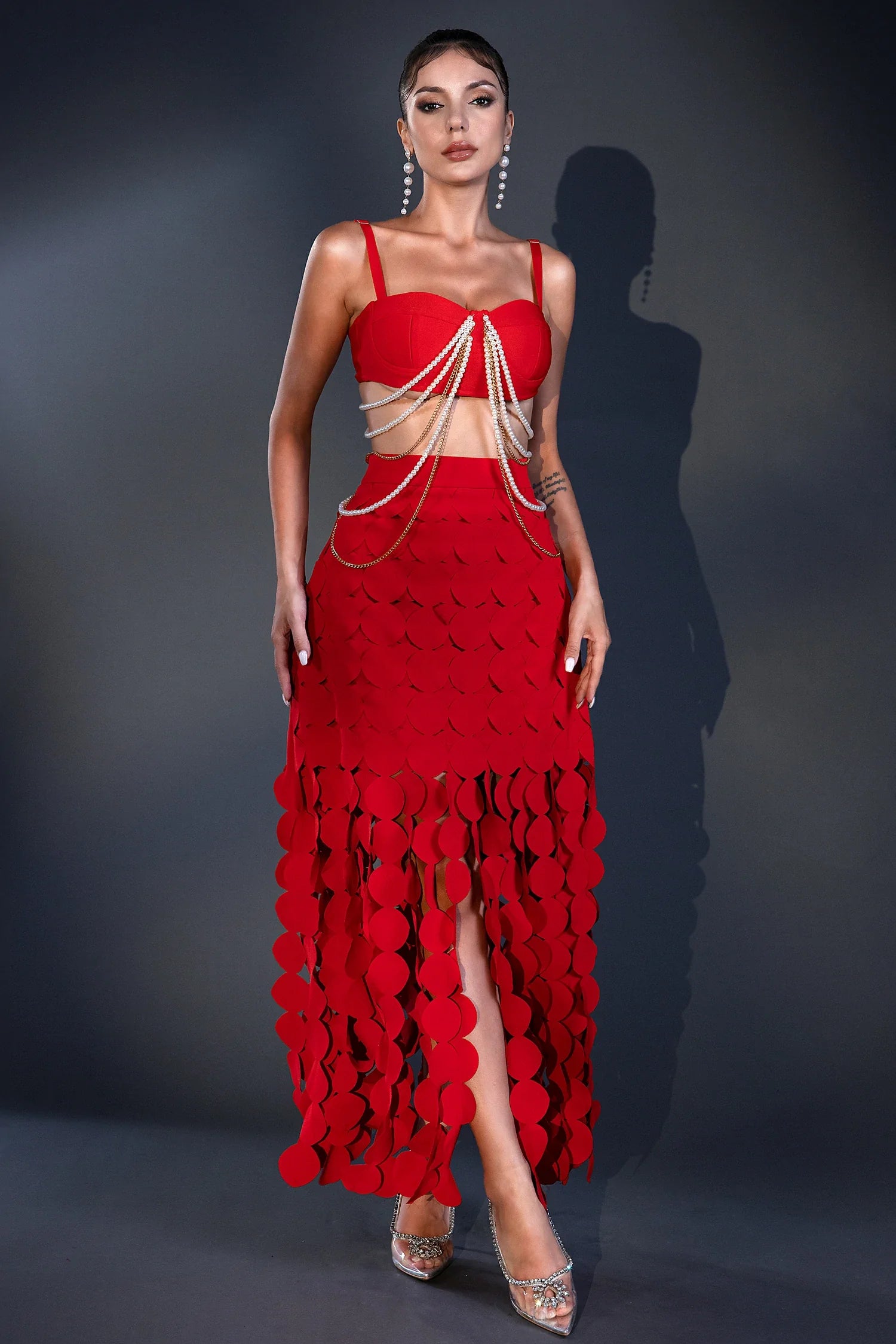 Jelena Fringe Floral Patchwork Skirt