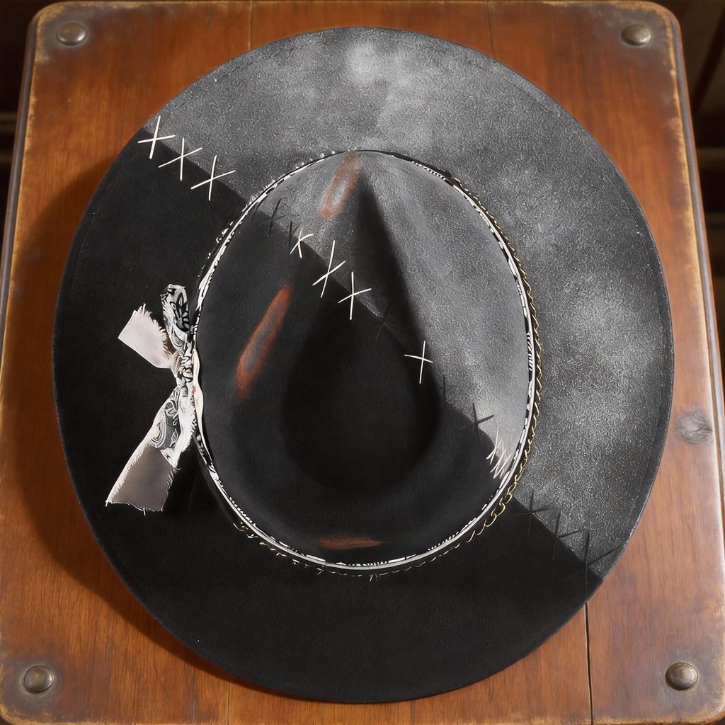 Handmade Rustic Fedora Hat with Distressed Look