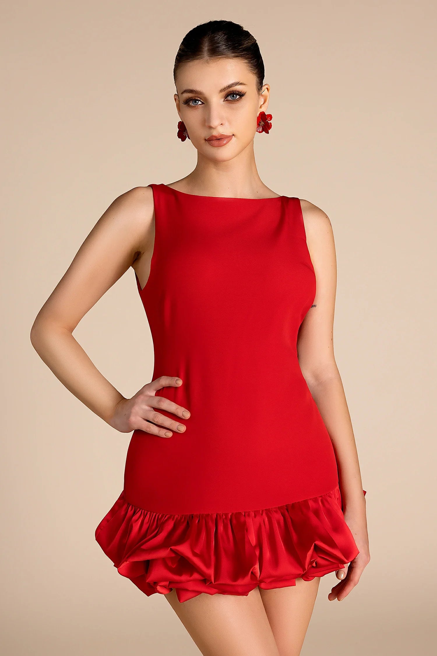 Fadil Sleeveless Ruffle Mini Dress