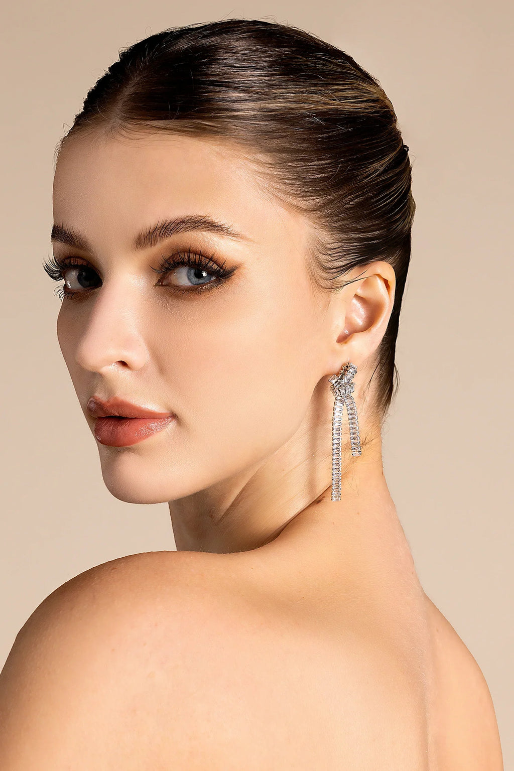 Suma Rhinestone Knot Fringe Earrings