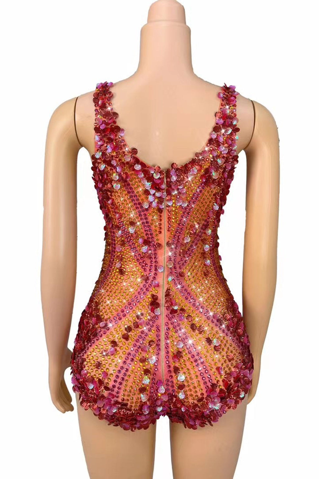 Stamides Seashell and Rhinestone Concert Bodysuit