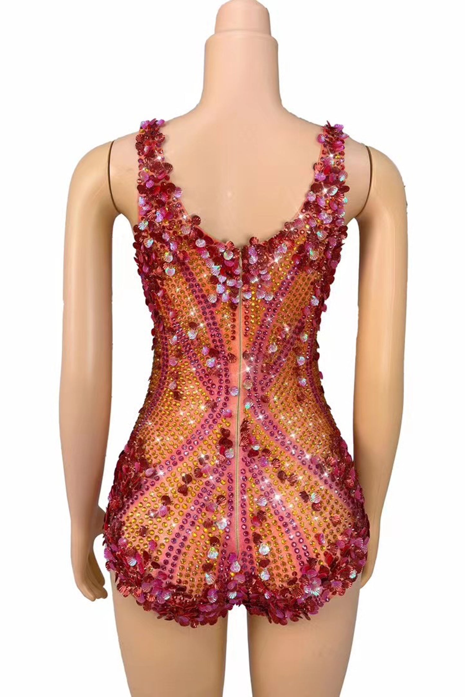 Stamides Seashell and Rhinestone Concert Bodysuit