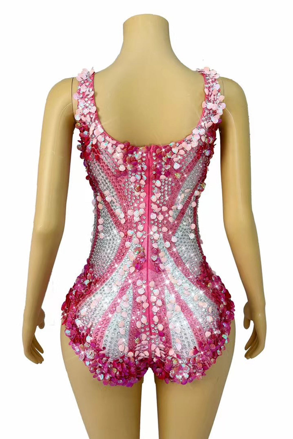 Stamides Seashell and Rhinestone Concert Bodysuit