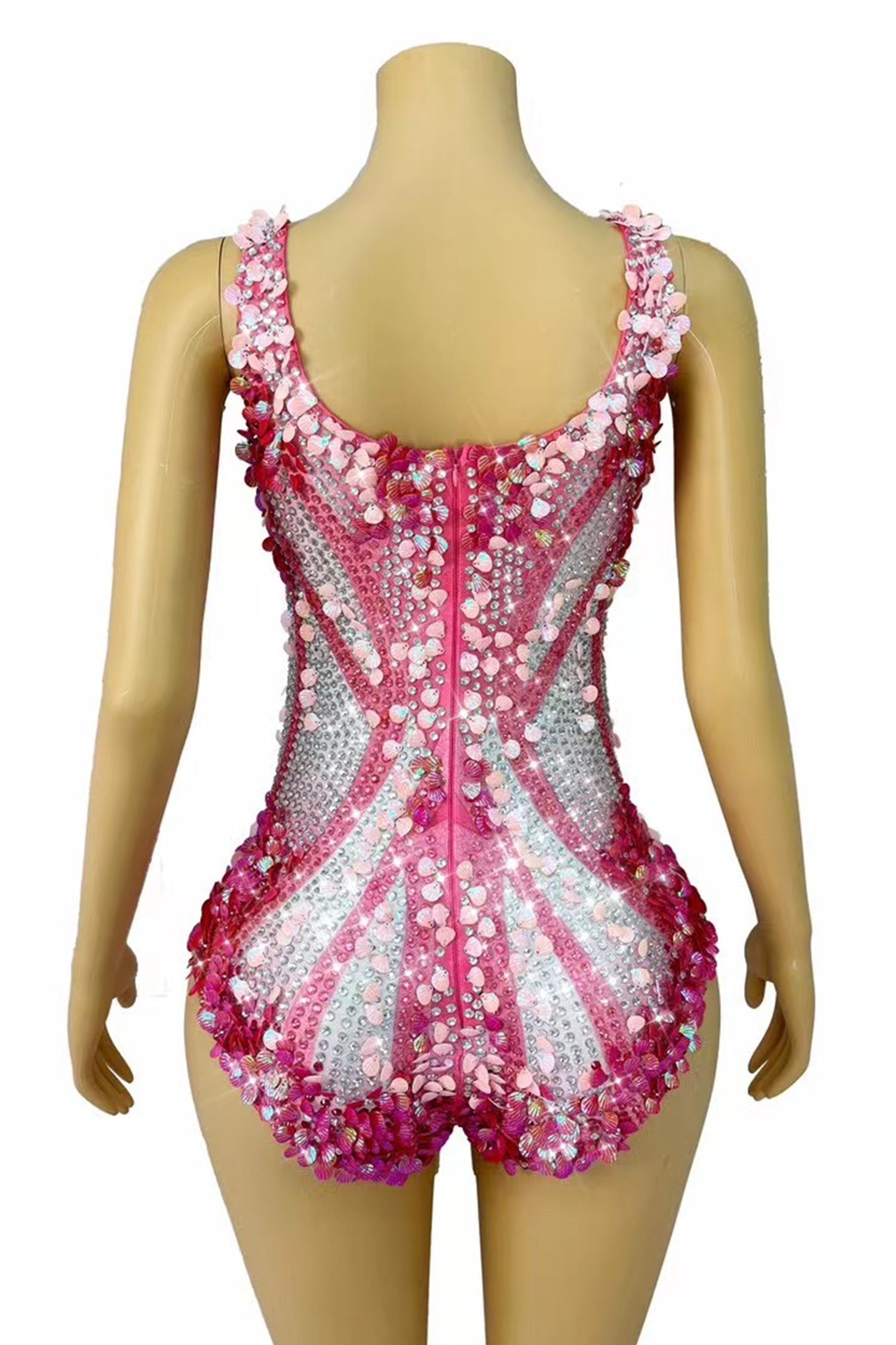 Stamides Seashell and Rhinestone Concert Bodysuit