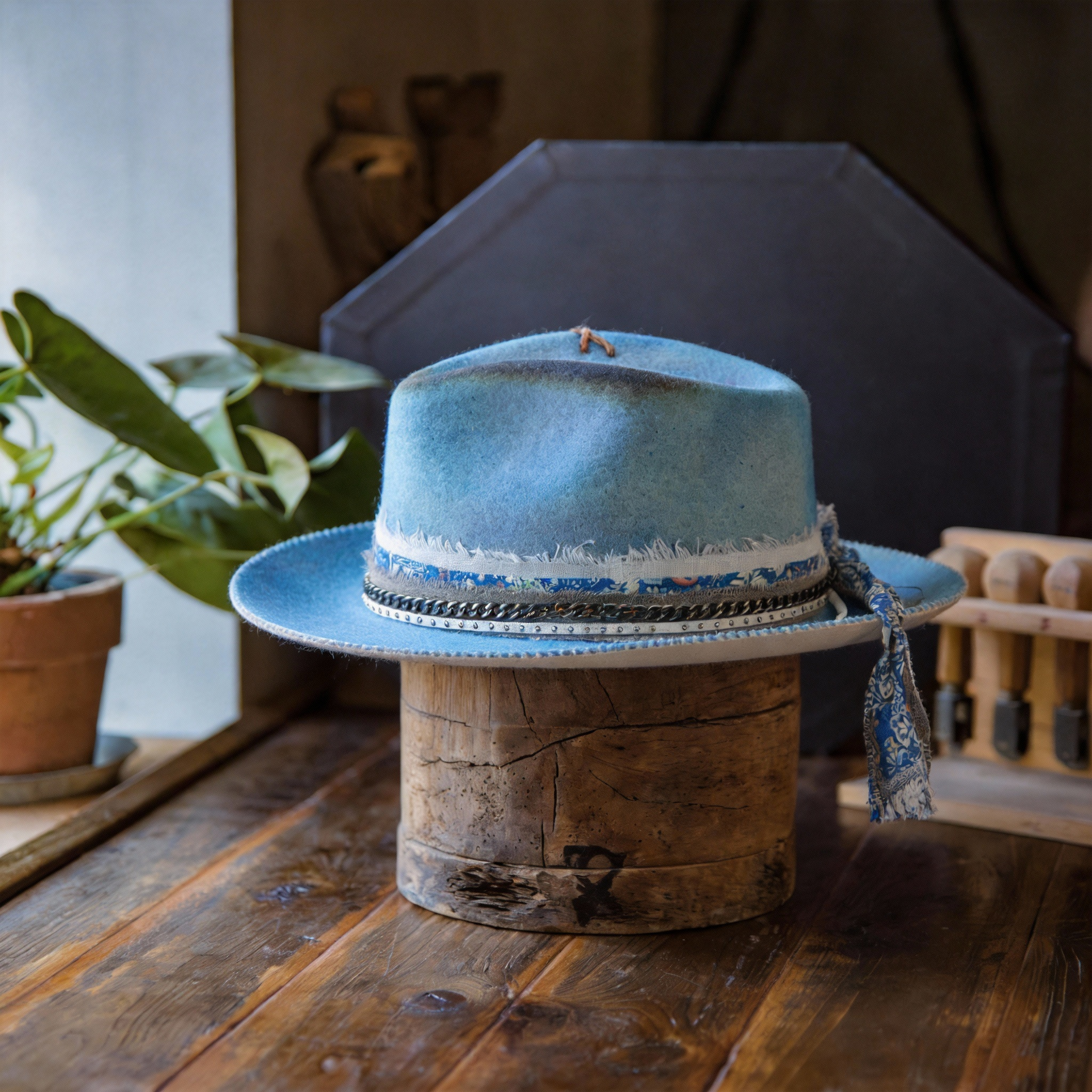 Elegant Felt Hat with Hatband Accent
