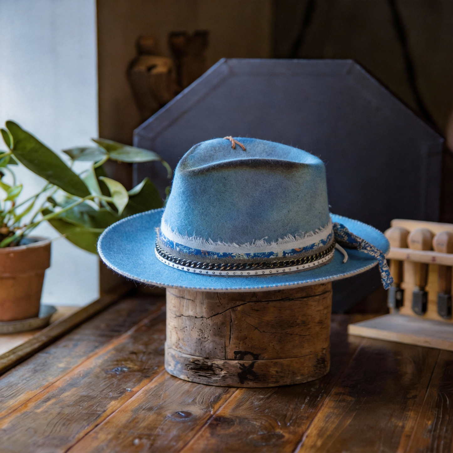 Elegant Felt Hat with Hatband Accent