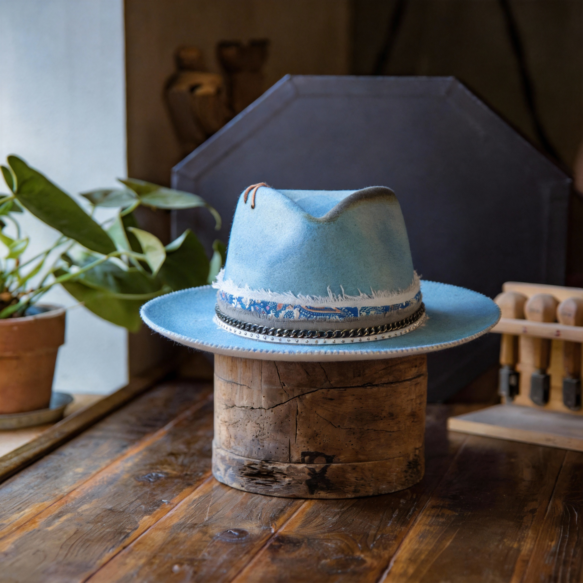 Elegant Felt Hat with Hatband Accent