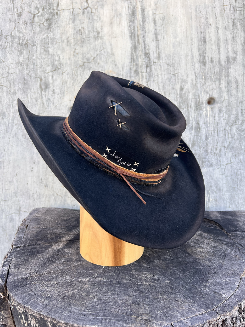 Vintage Black Felt Cowboy Hat