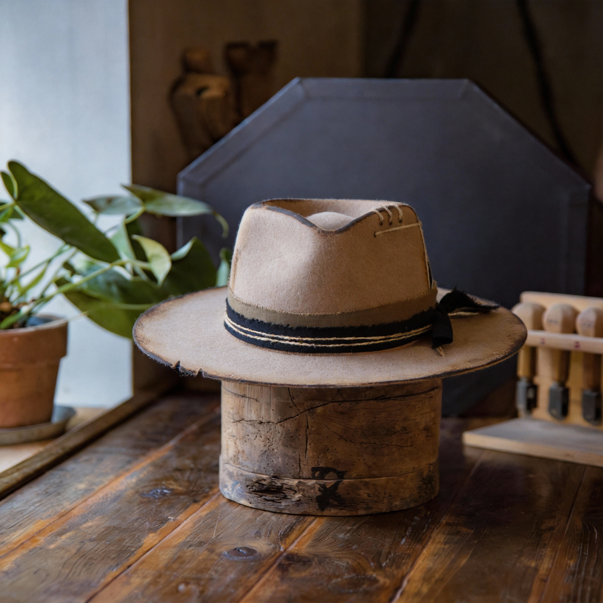 Rustic Outdoor Fedora Hat with Classic Brim