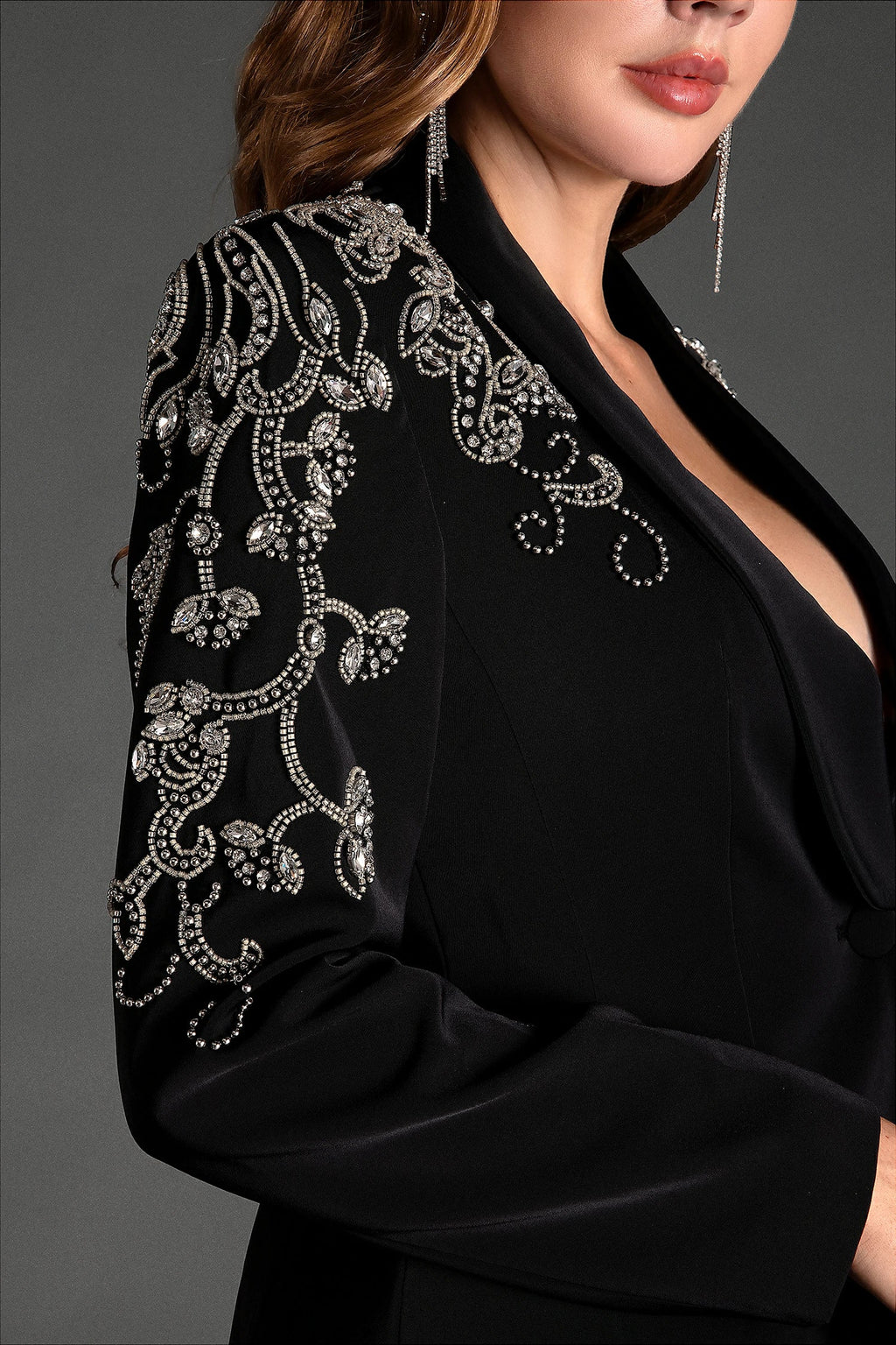 Anthakis Rhinestone Mermaid Slit 2 Piece Set