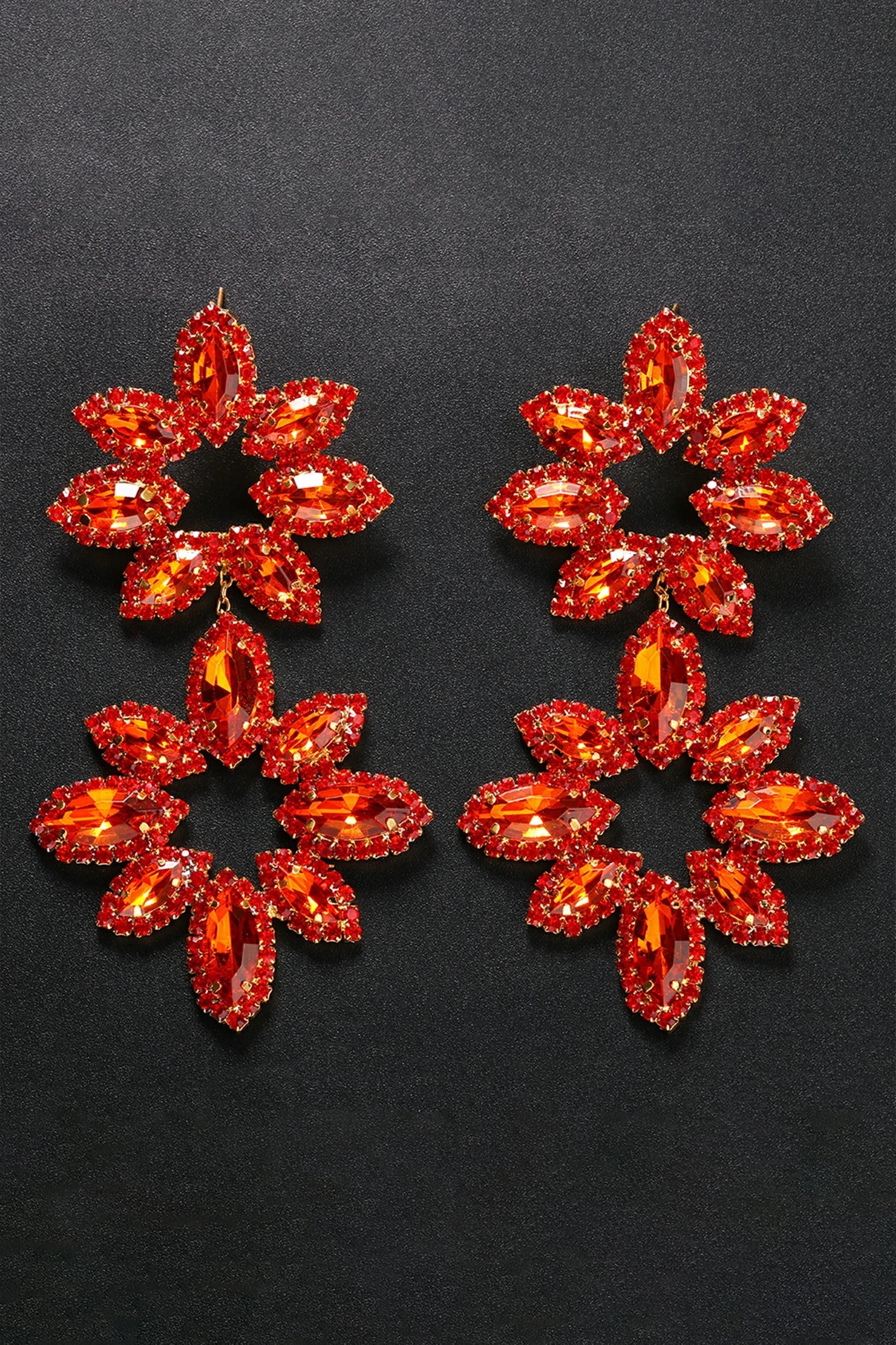 Brittanie Flower Rhinestones Earrings