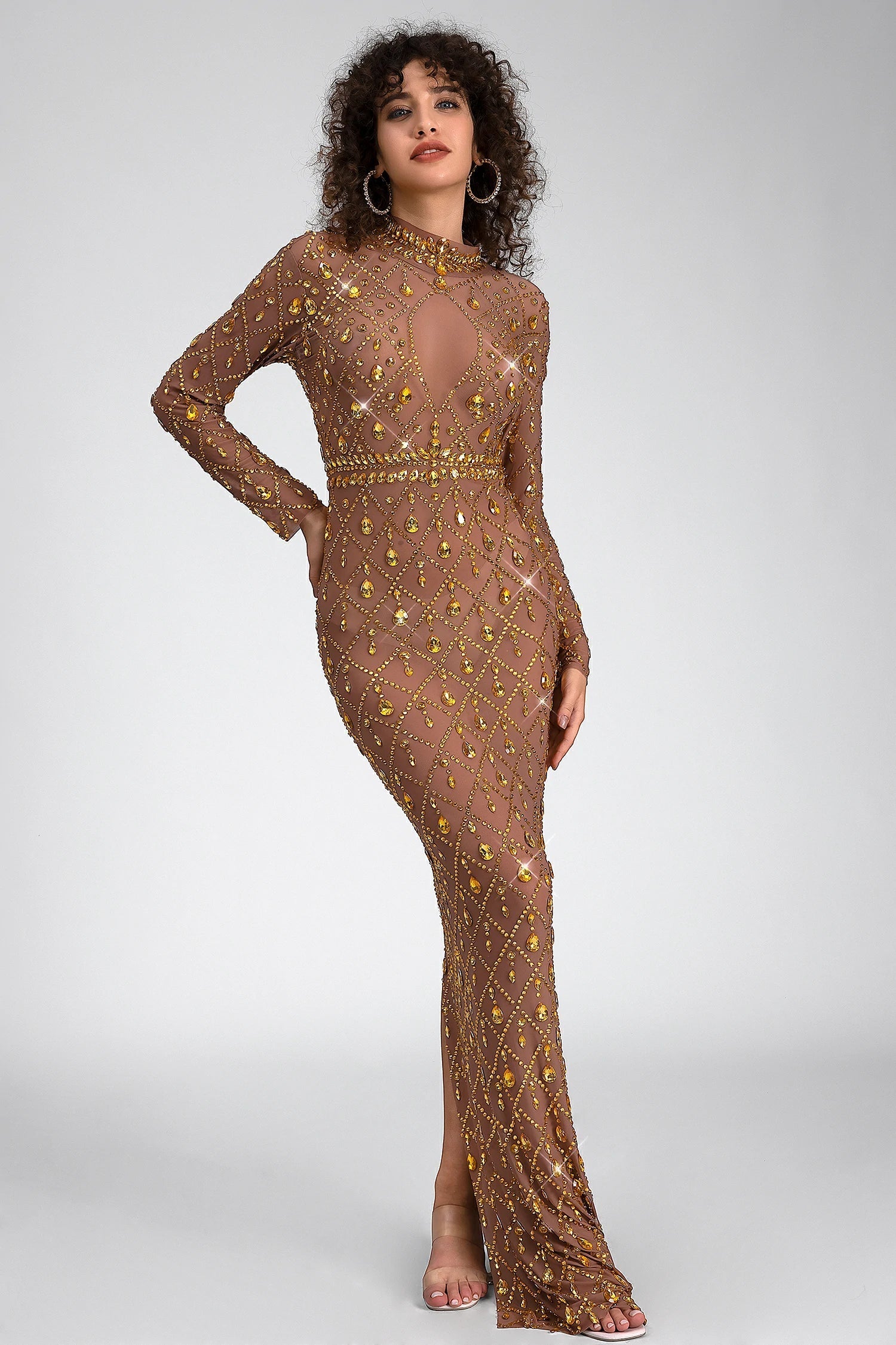 Pre-Sale Buride Mesh Crystal Embellished Dress