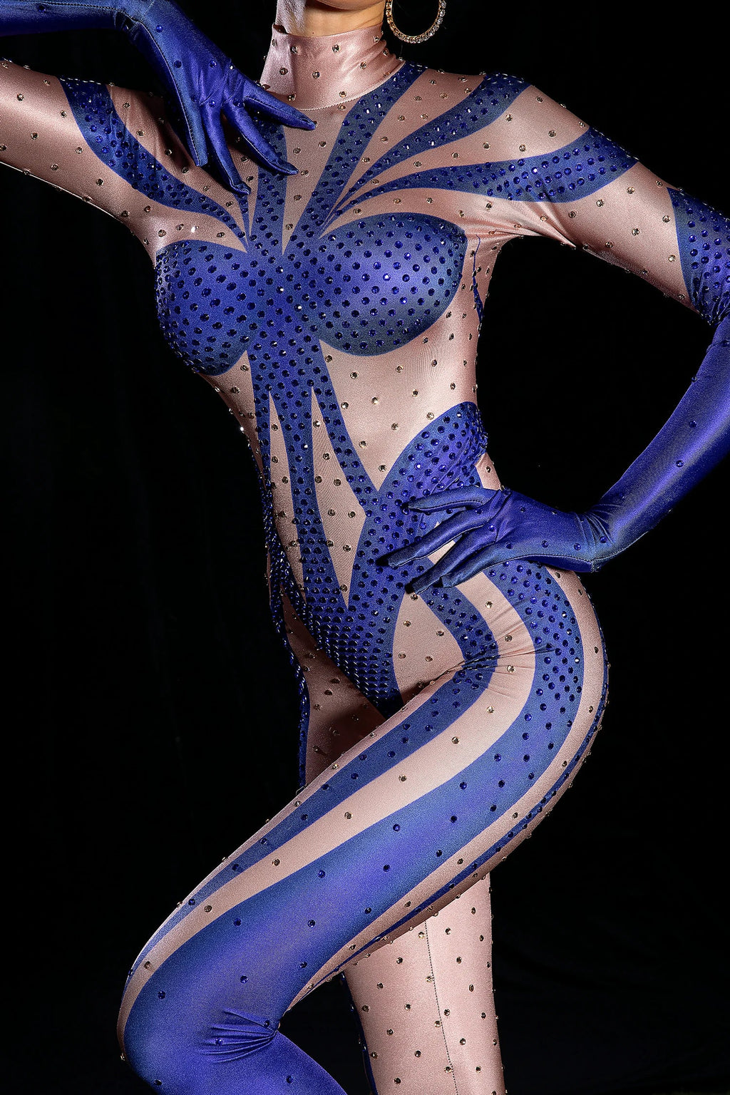 Florienne Diamond Mesh Highneck Jumpsuit