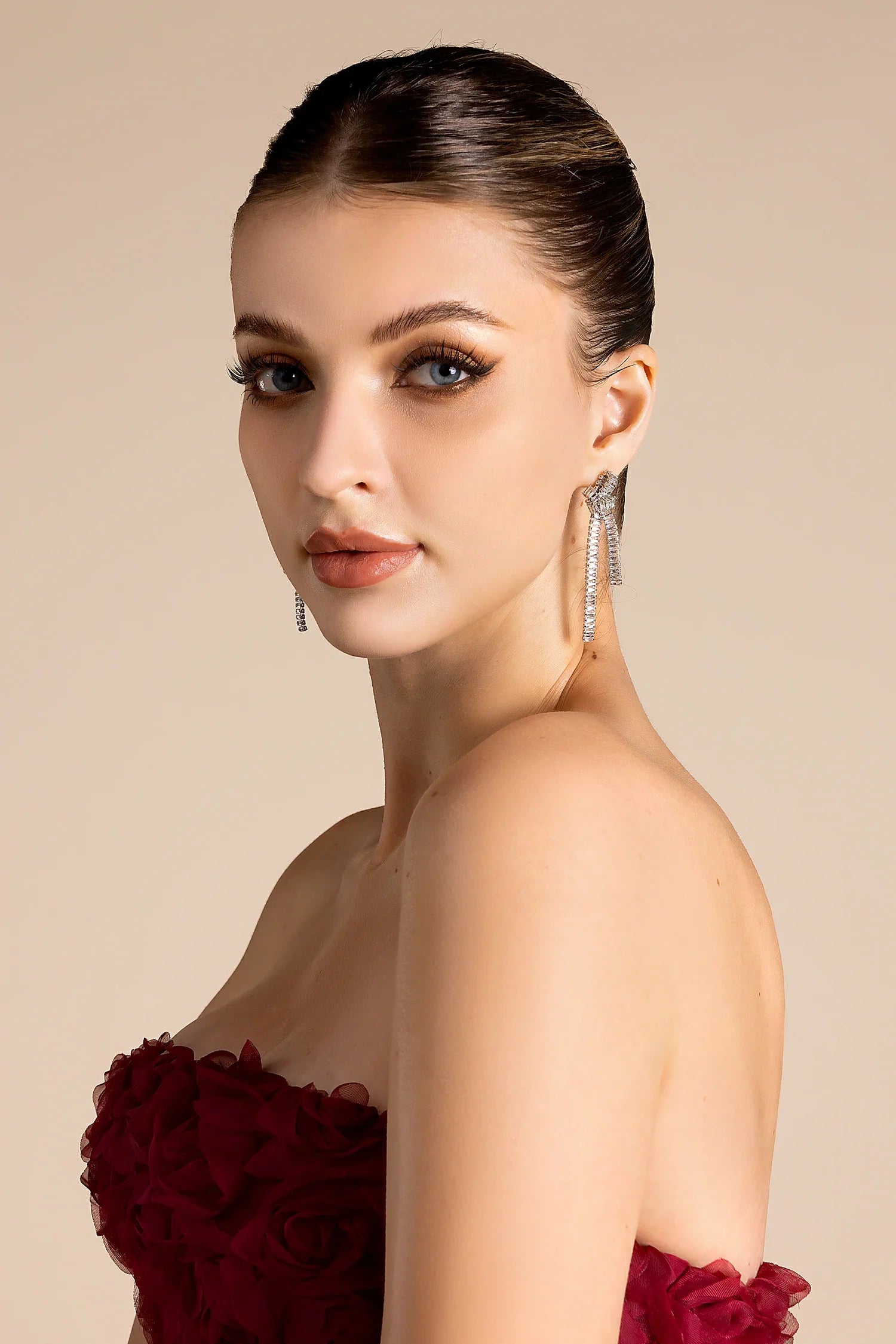 Suma Rhinestone Knot Fringe Earrings