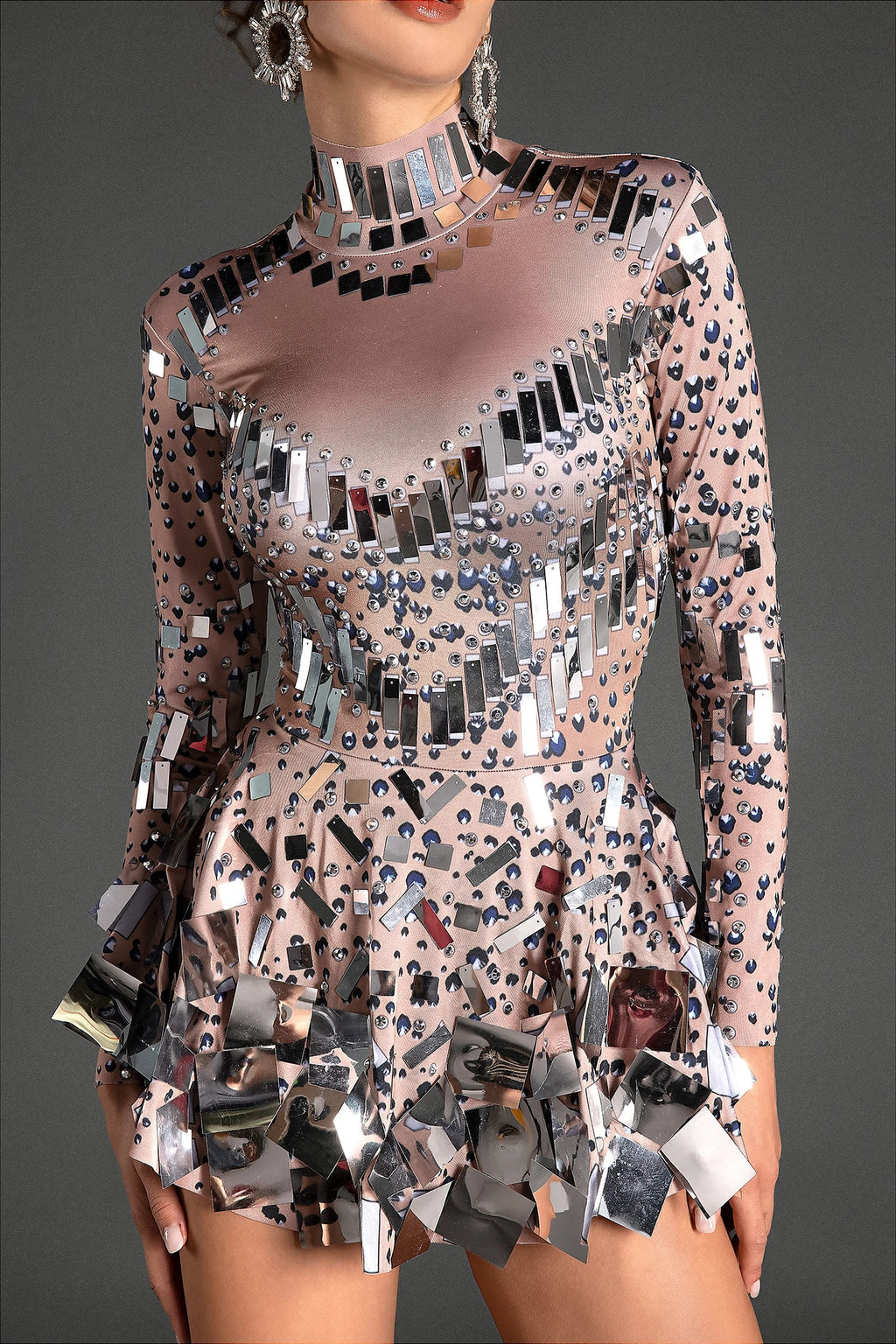 Zurlilis Long Sleeve Sequin Mini Dress