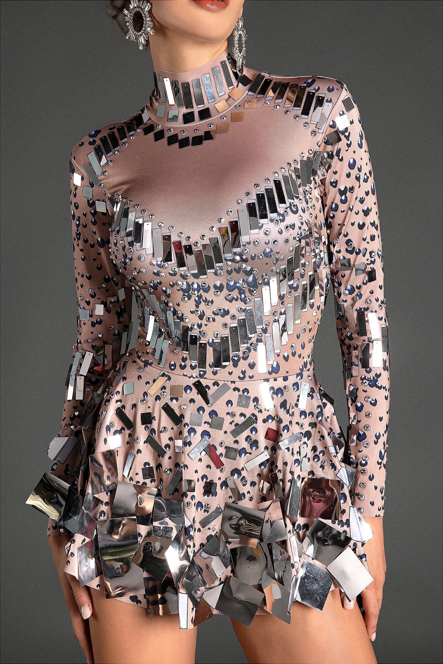 Zurlilis Long Sleeve Sequin Mini Dress