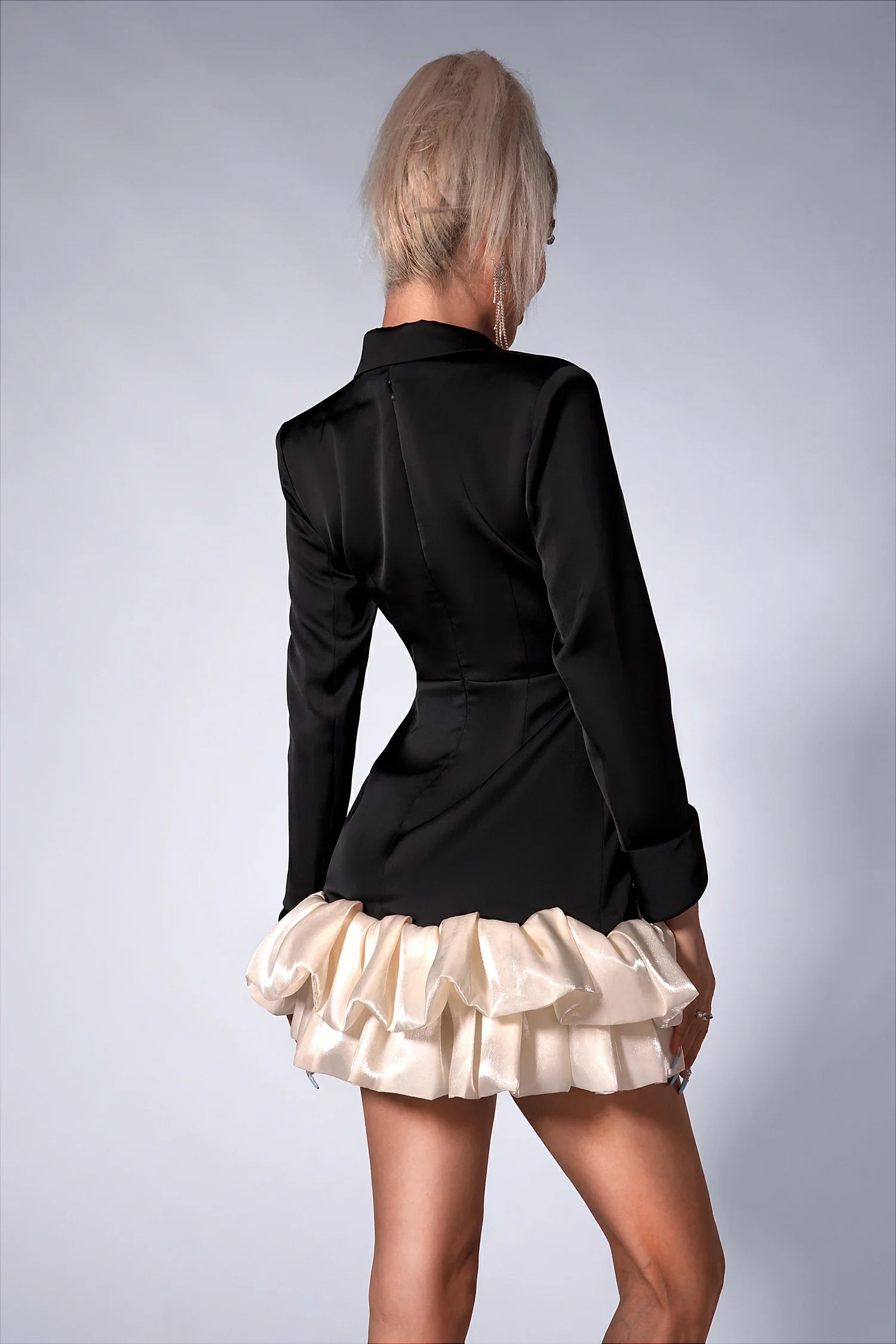 Galiane Floral Diamante Organza Blazer Dress