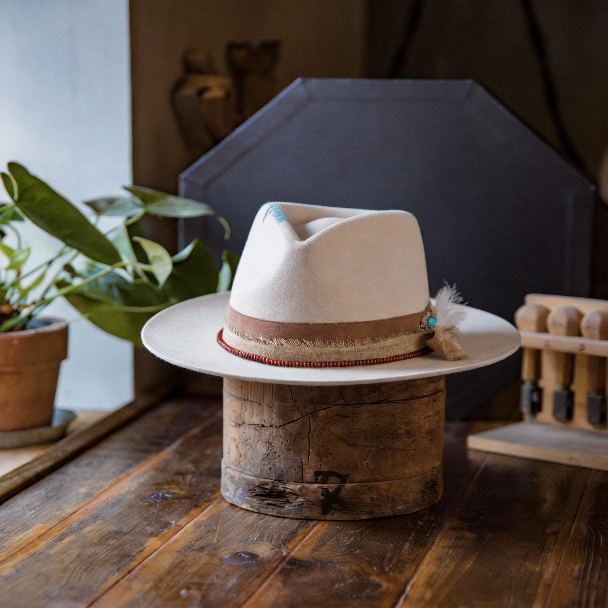 Outdoor Ready Felt Hat with Decorative Band