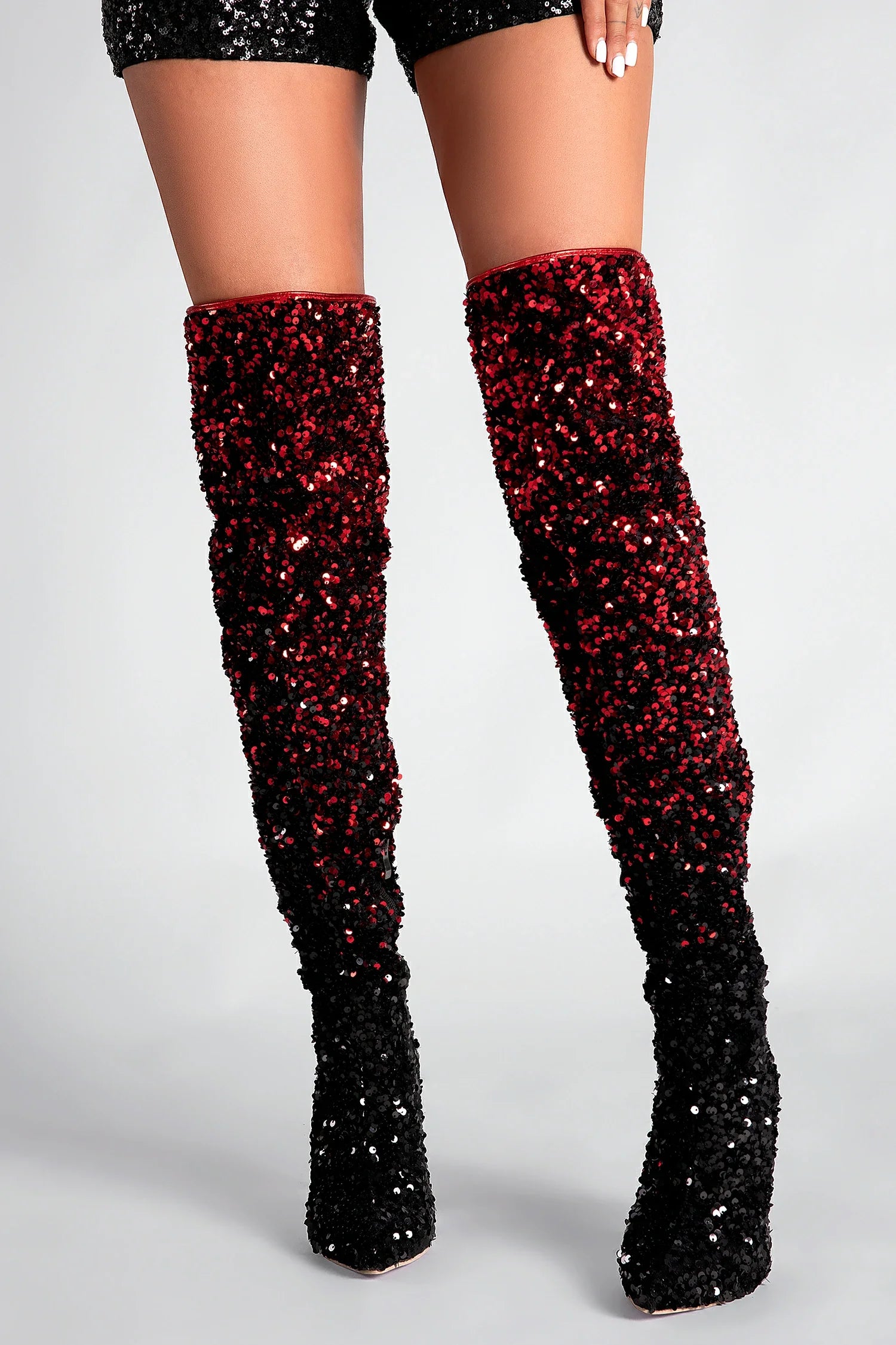 Marinotis Gradient Sequin Glitter Boots