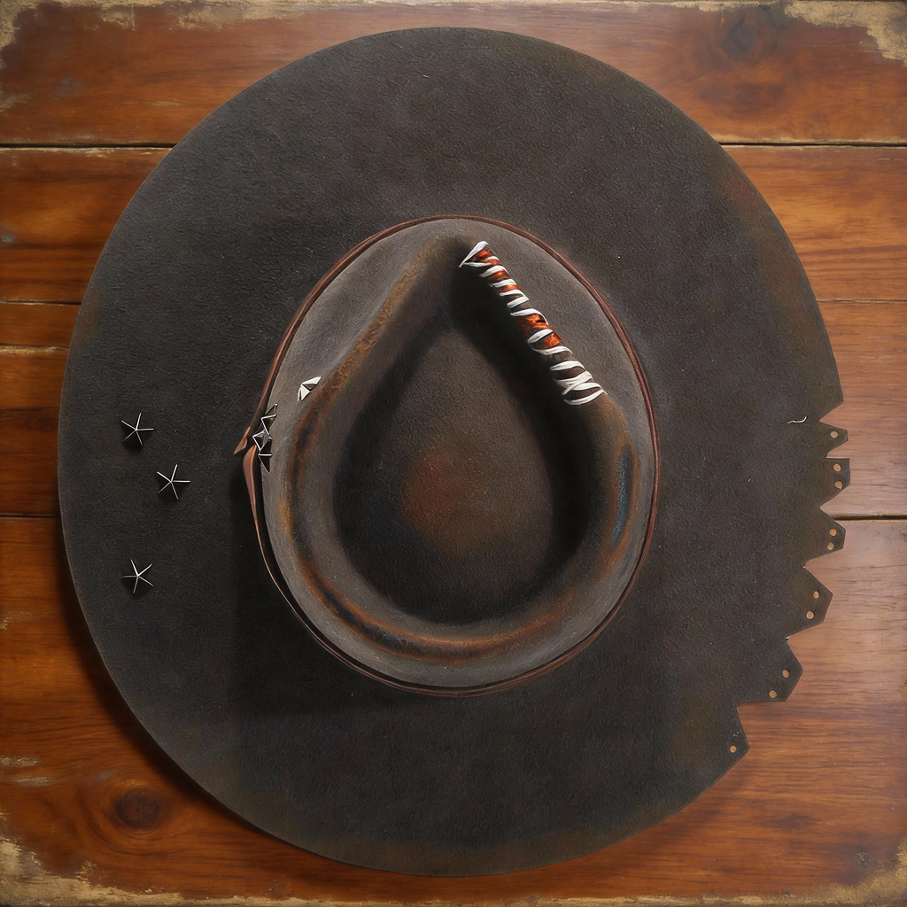 Vintage Western Style Wide Brim Felt Hat