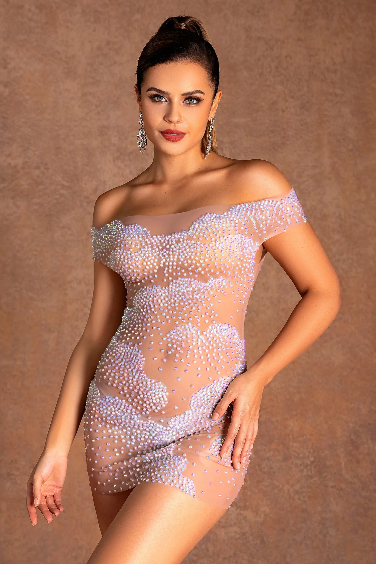 Beon Transparent Mesh Mini Dress