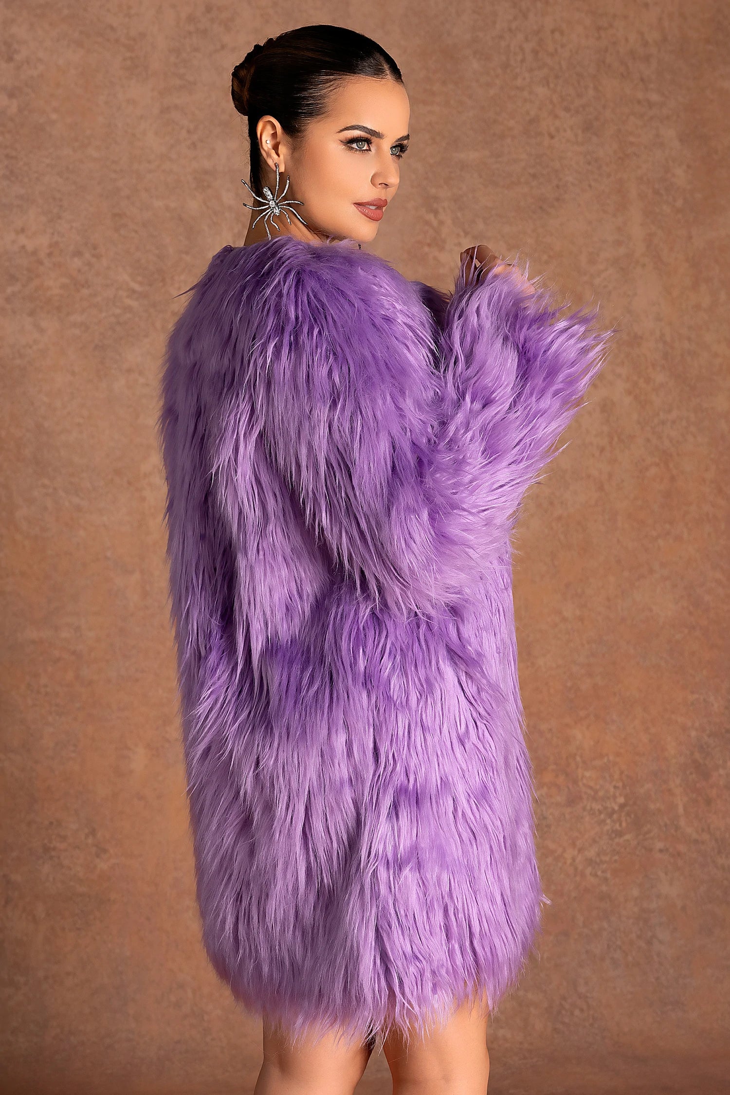 Totidi Purple Concert Eco-Fur Jacket