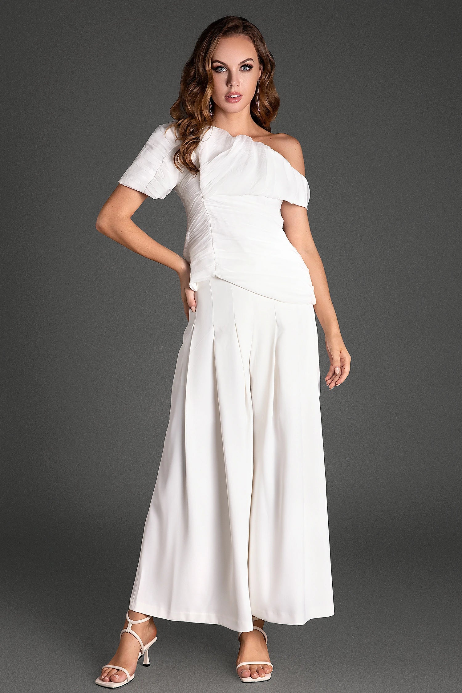 Michail One Shoulder Pleated Set