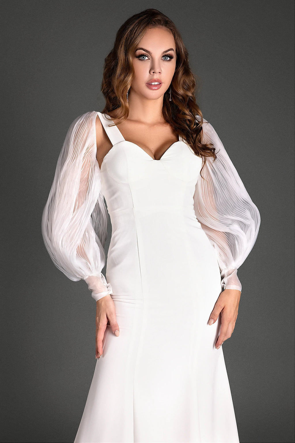 Kardal Long Puff Sleeve Mermaid Dress