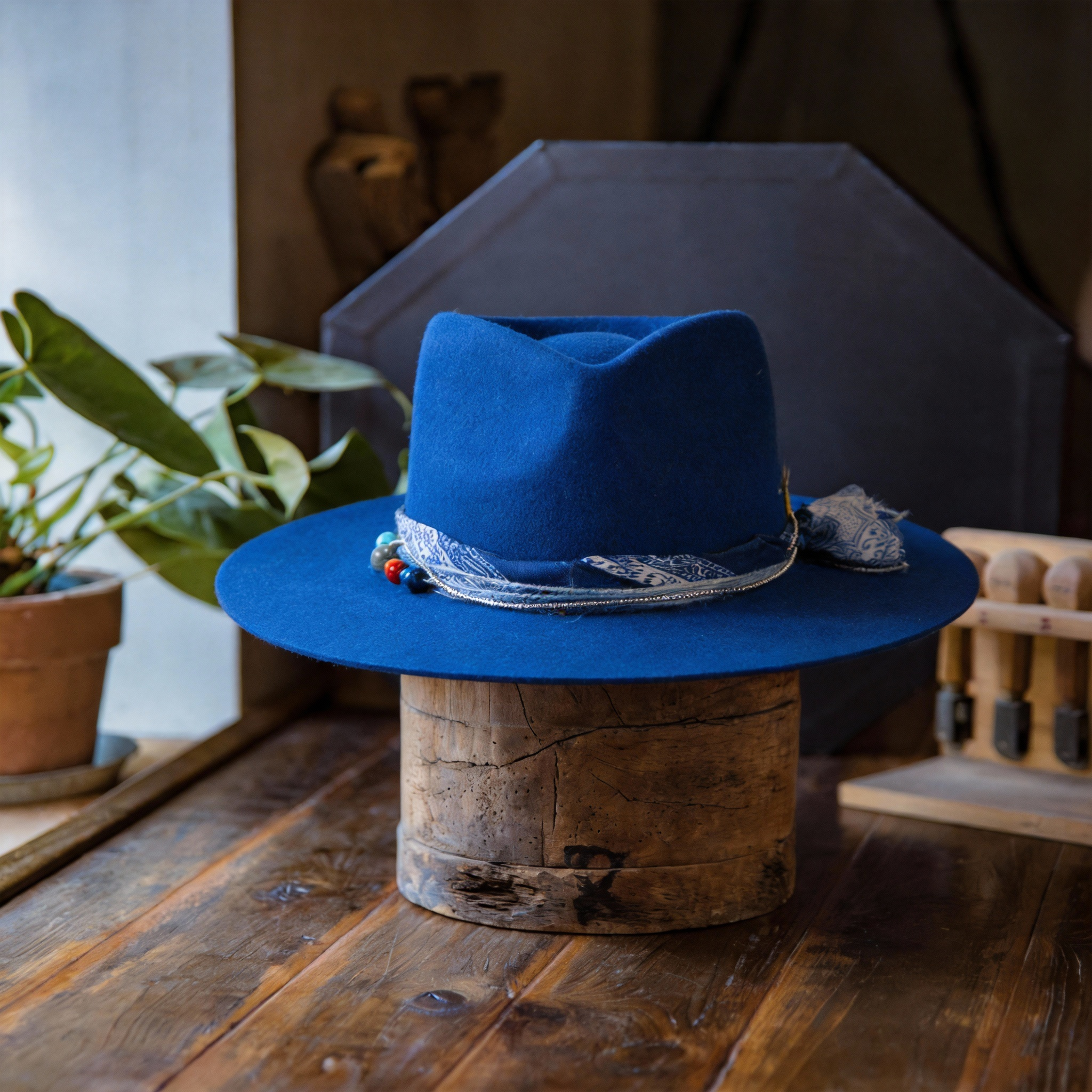 Casual Wide Brim Felt Hat with Band