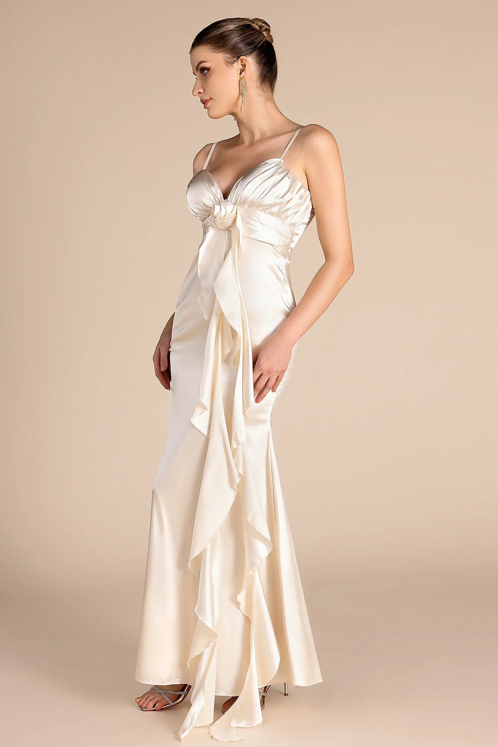 Sarenen Rose Ruffle Maxi Dress