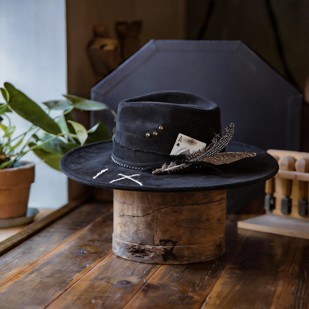 Handmade Cowboy Fedora Hat with Rustic Band