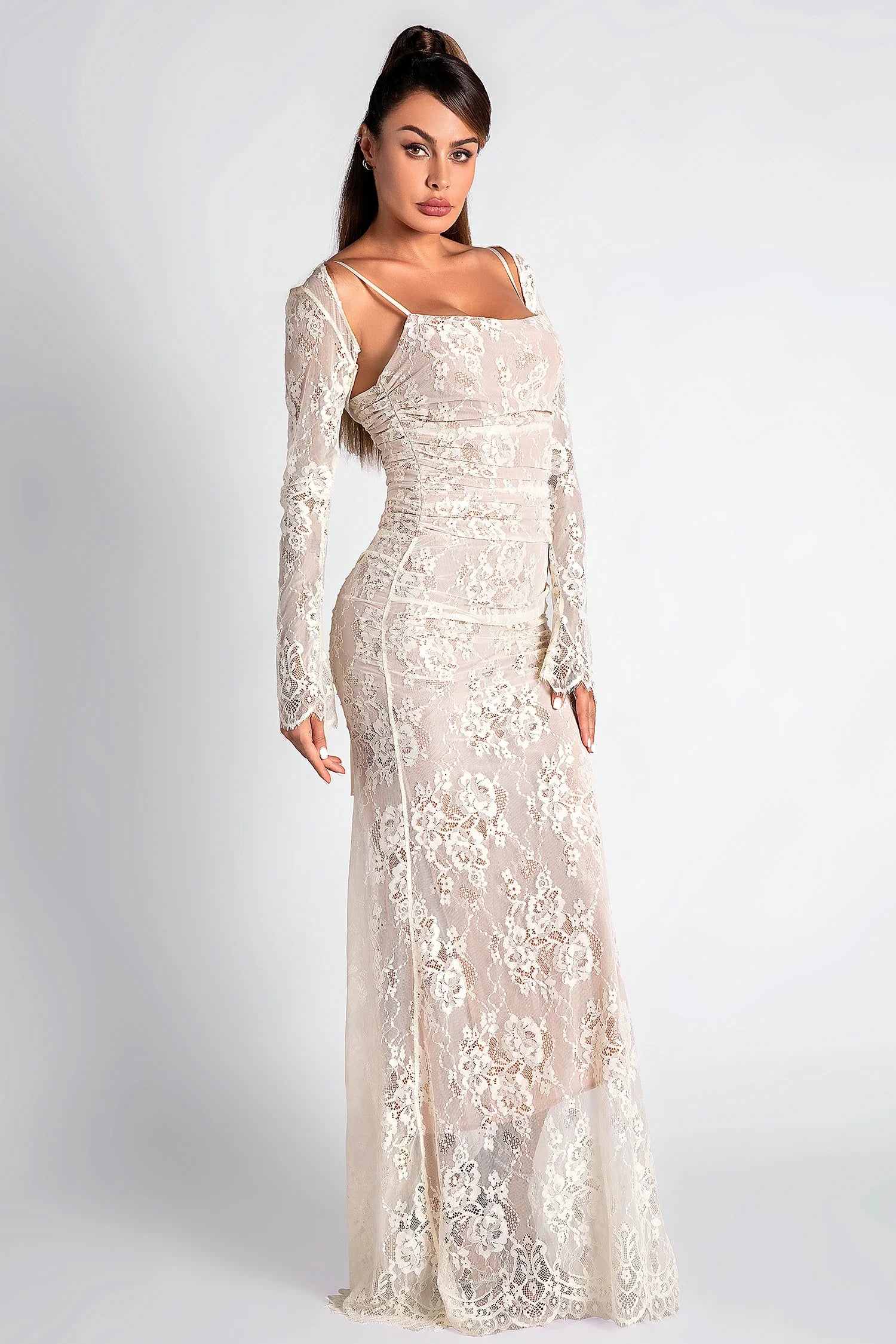 Laska Lace Floral Mermaid Maxi Dress