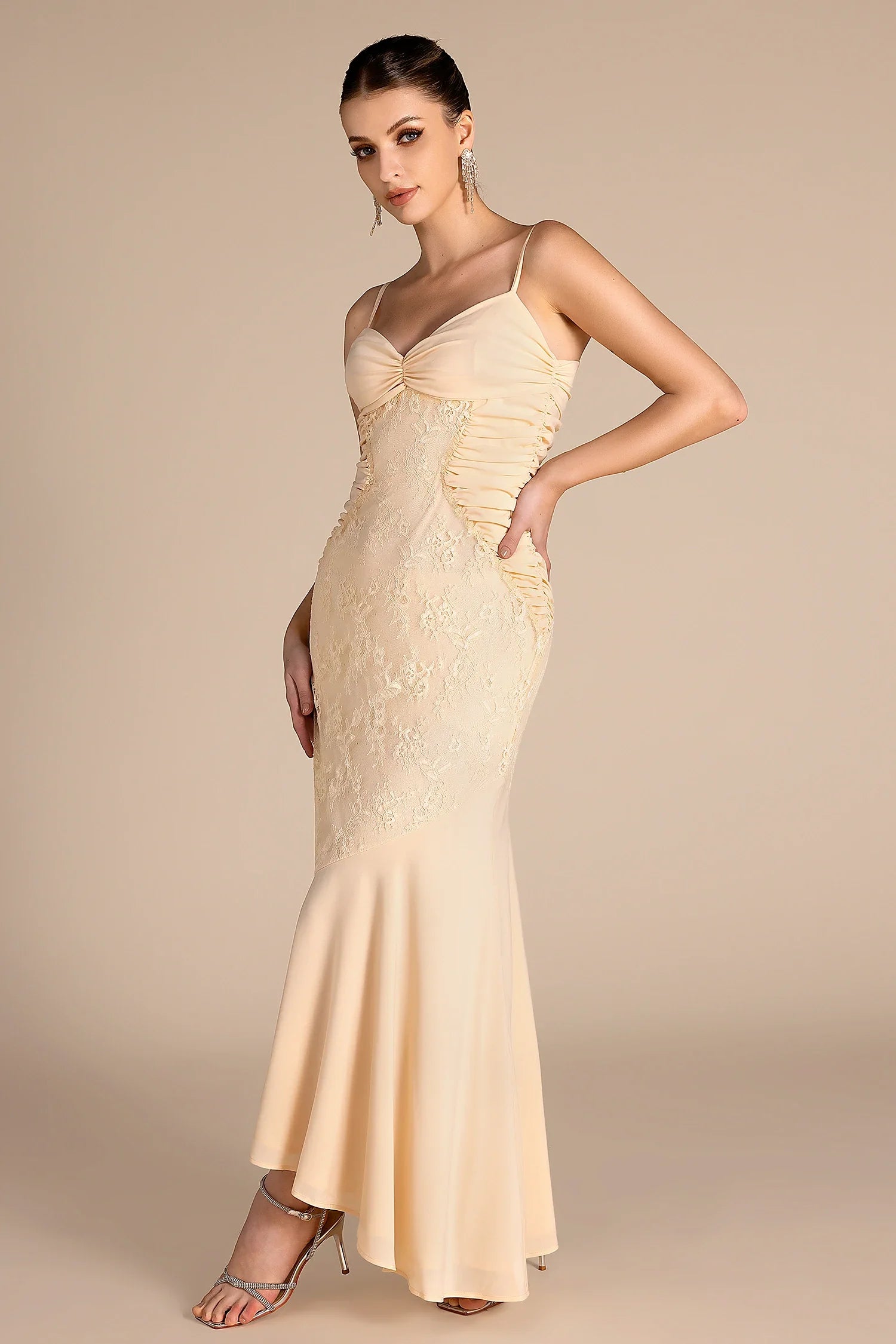 Kake Spaghetti Lace Ruffle Dress