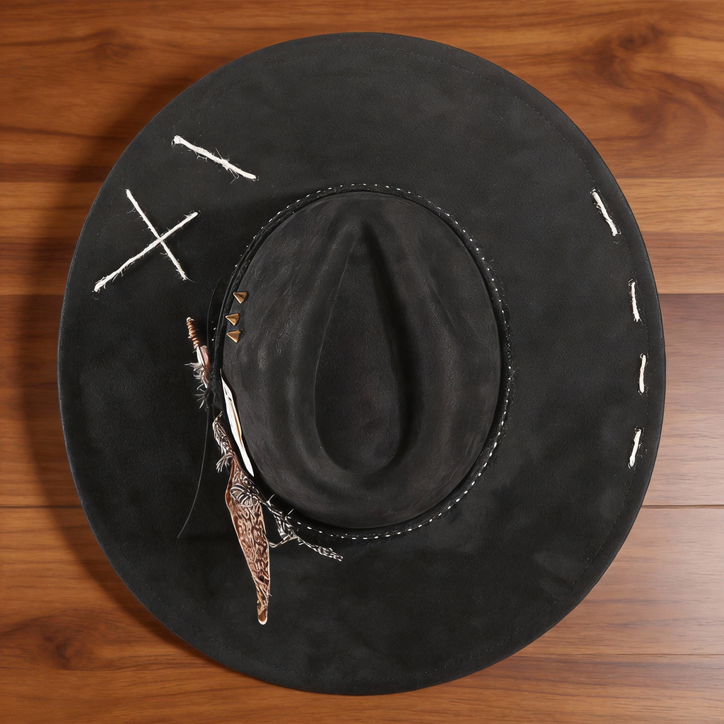 Handmade Cowboy Fedora Hat with Rustic Band