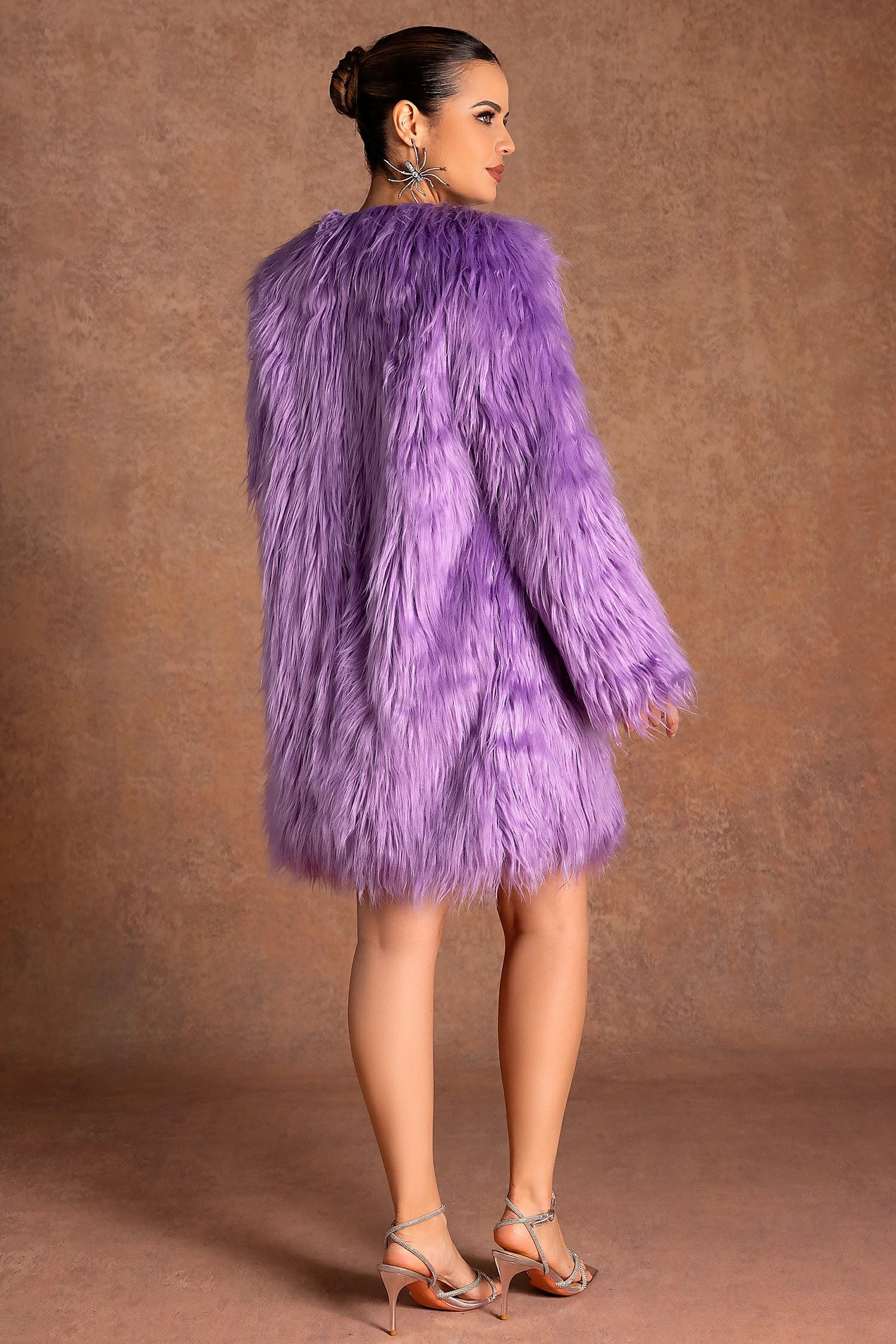 Totidi Purple Concert Eco-Fur Jacket