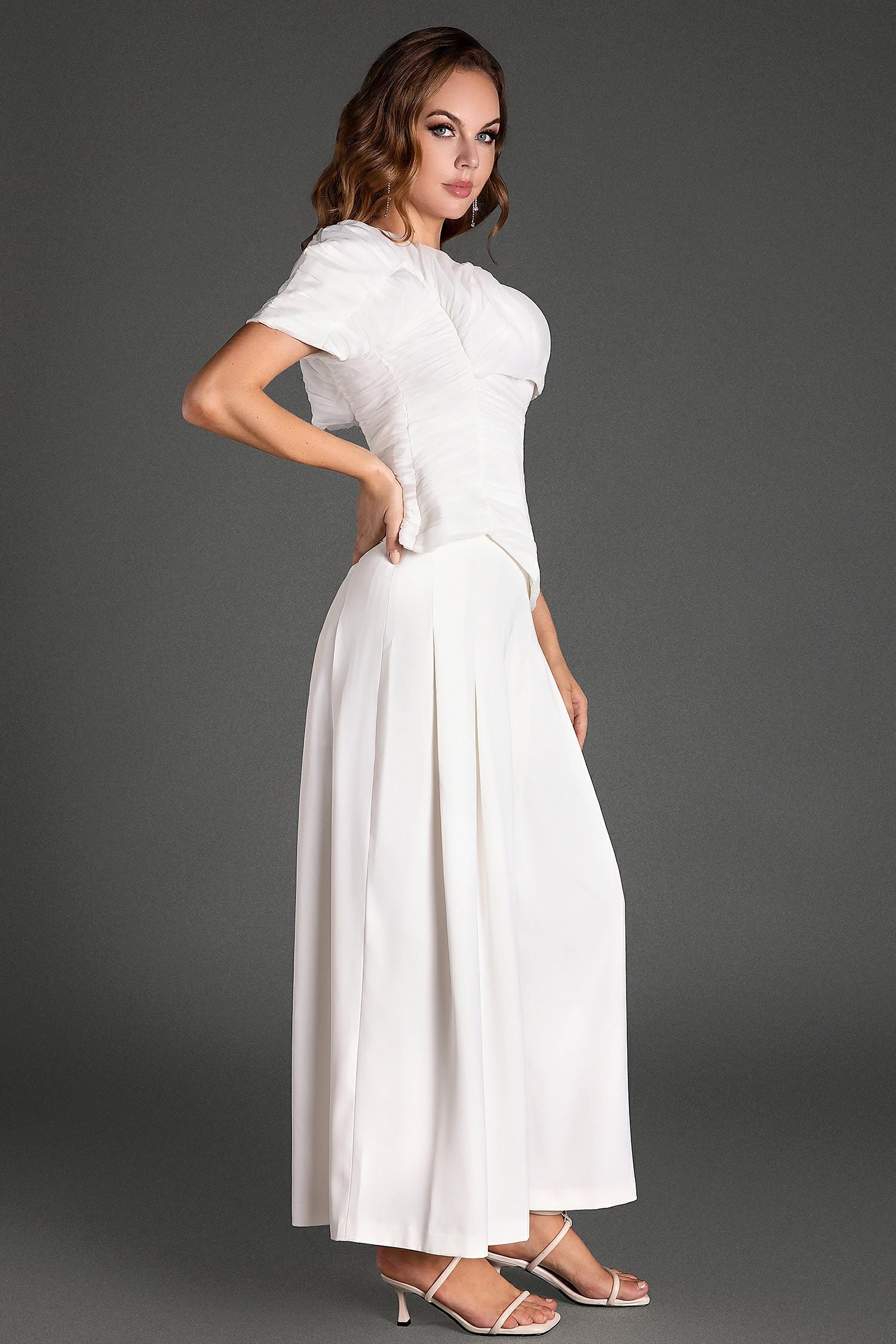 Michail One Shoulder Pleated Set