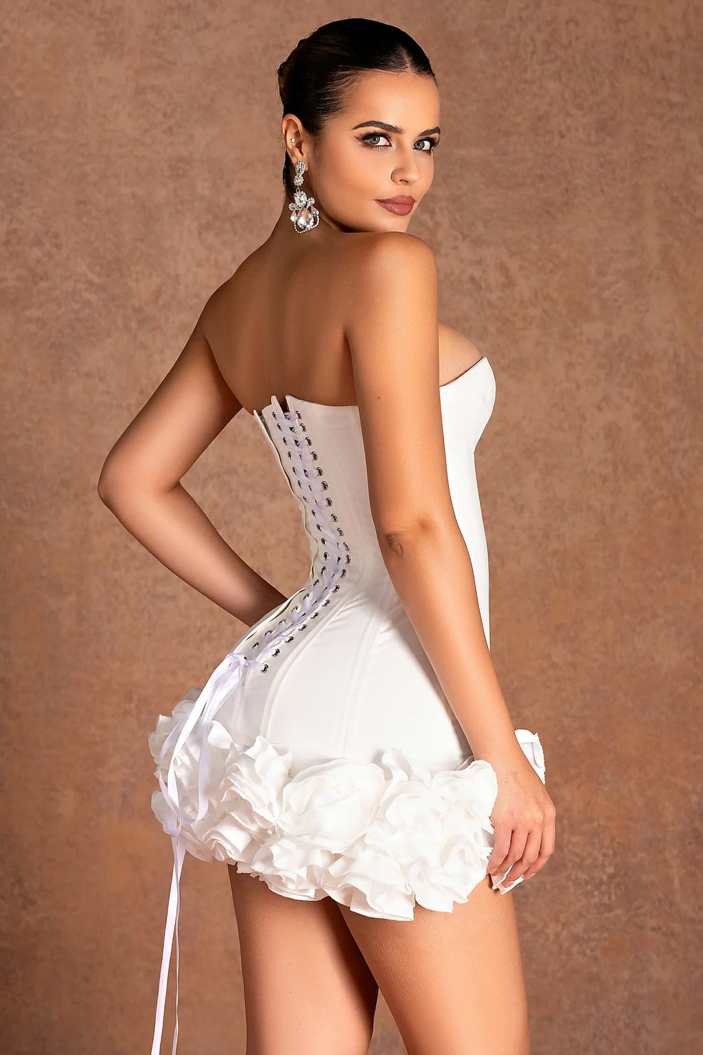 Ammeres Off Shoulder Corset Flower Dress