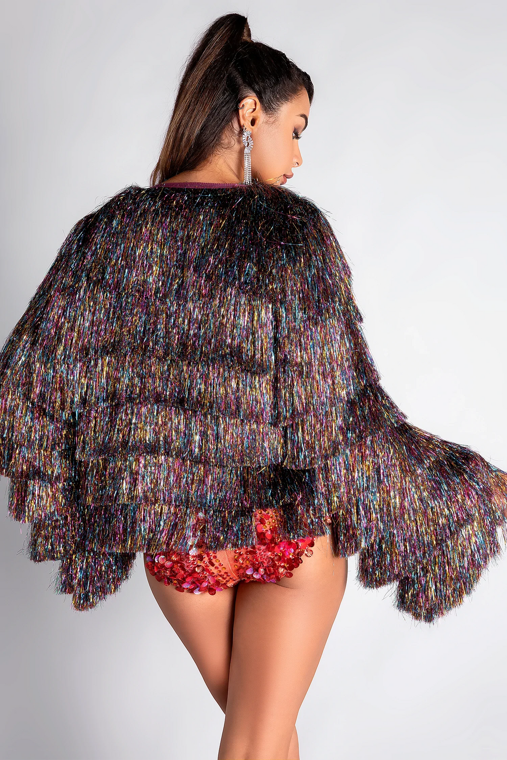 Thalia Colorful Fringe Sparkling Karma Jacket