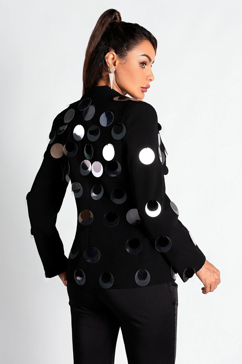 Padubast Sequin Embellished Blazer Top