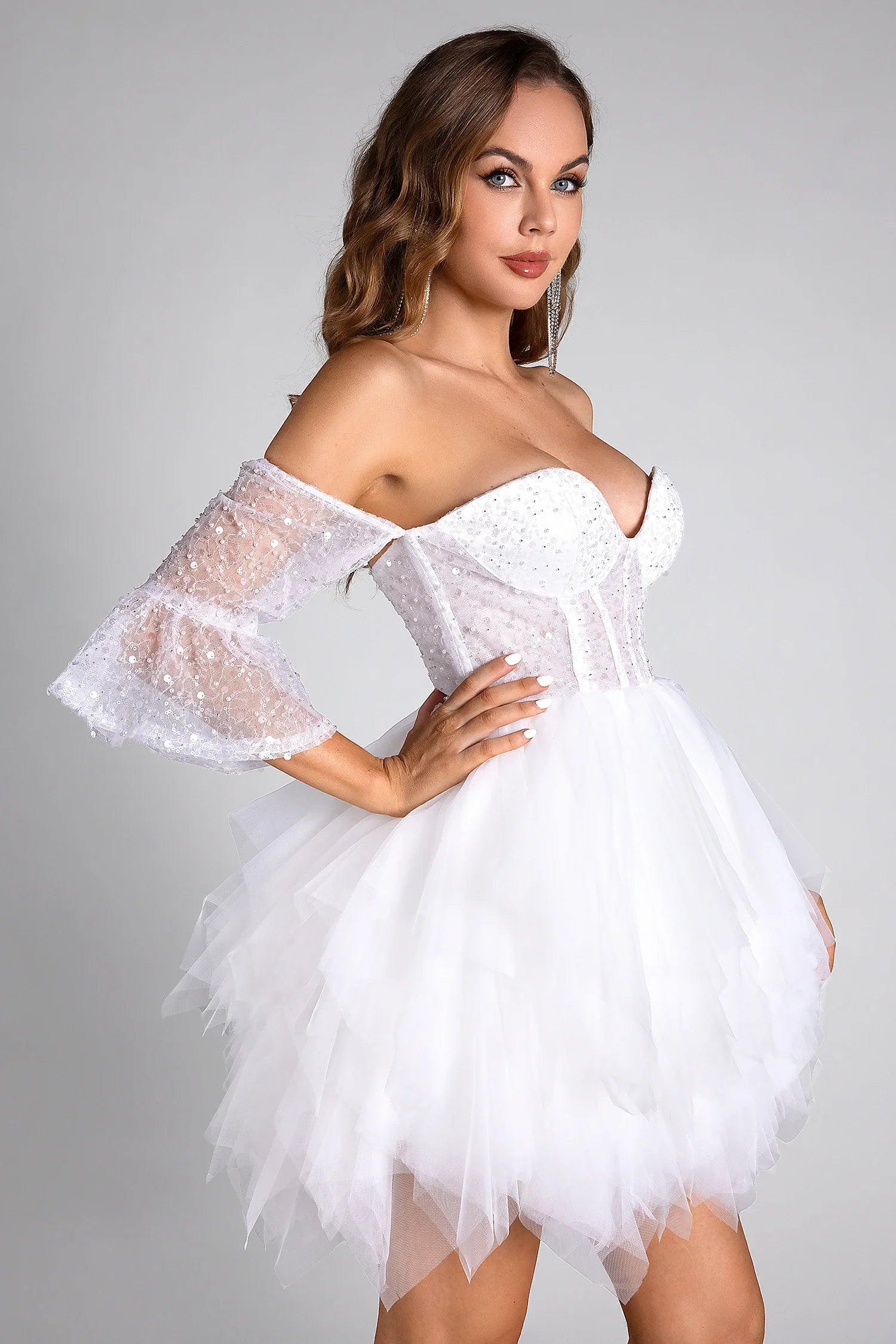 Spaneas Sequin Corset Mini Dress