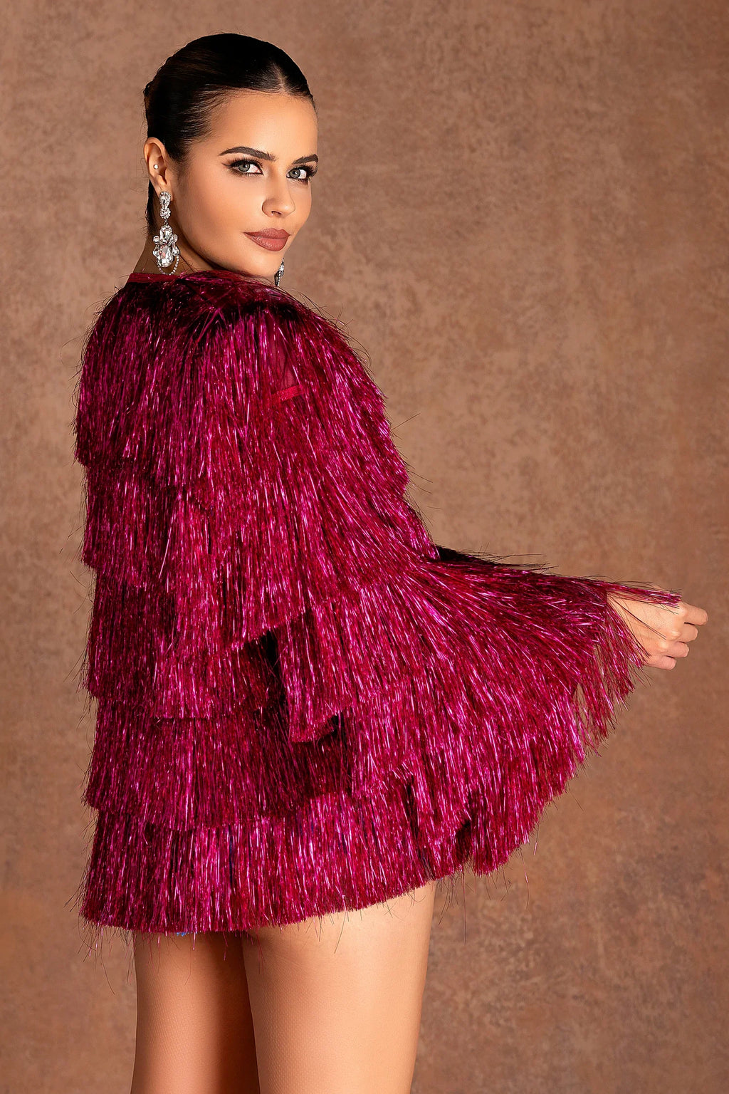 Lupita Long Sleeve Fringe Karma Jacket
