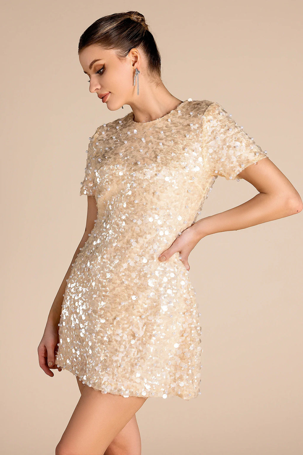 Tosorthrus Sequin Beaded Mini Dress