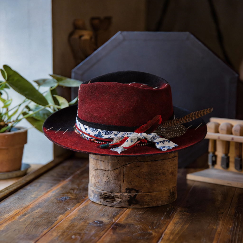 Vintage Finish Felt Hat with Timeless Silhouette
