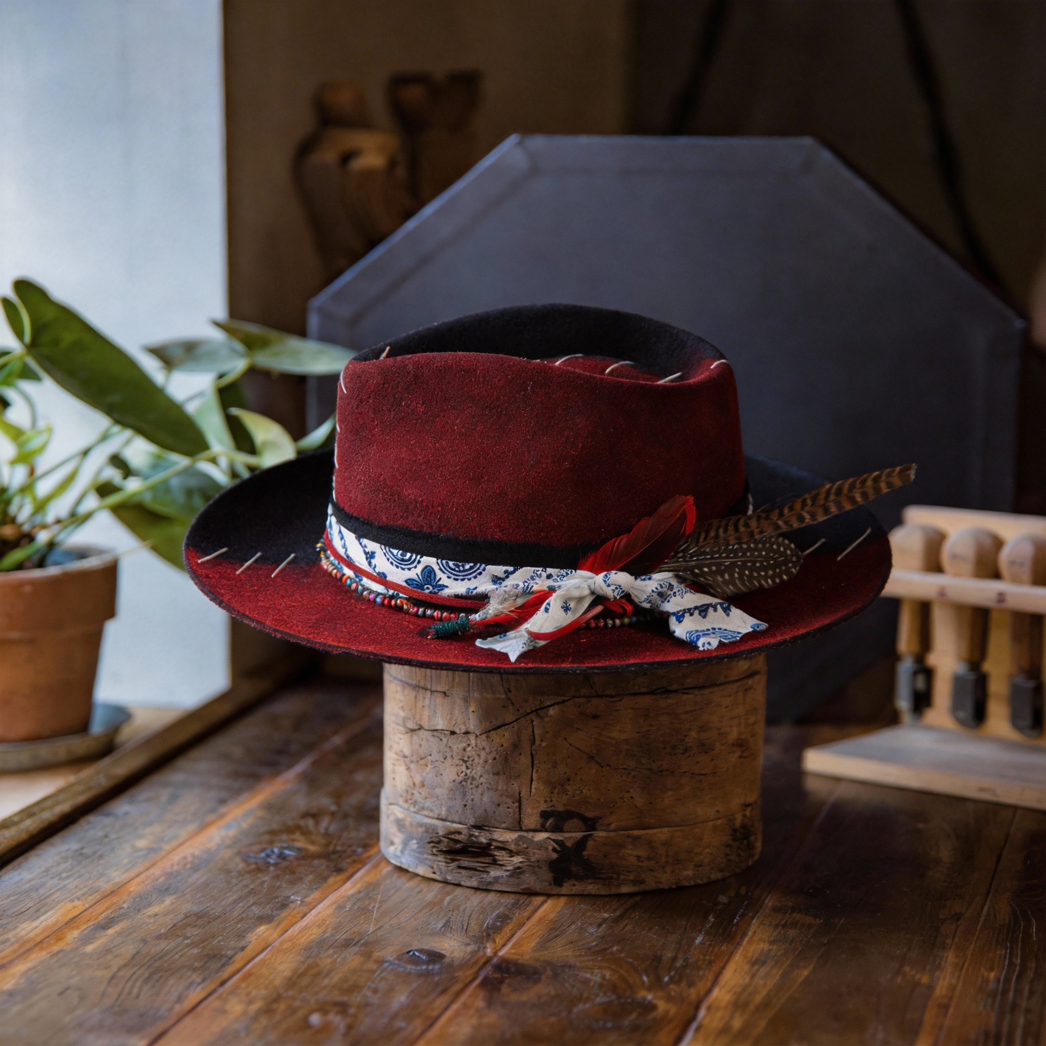 Vintage Finish Felt Hat with Timeless Silhouette