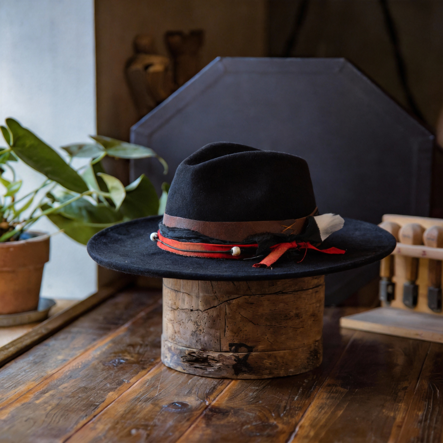 Vintage Finish Felt Fedora Hat